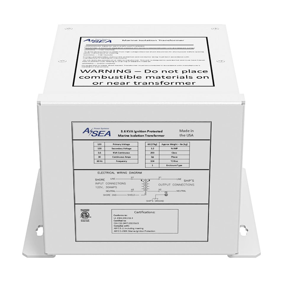 ASEA Power Systems 3.6 kVA Isolation Transformer [634003]