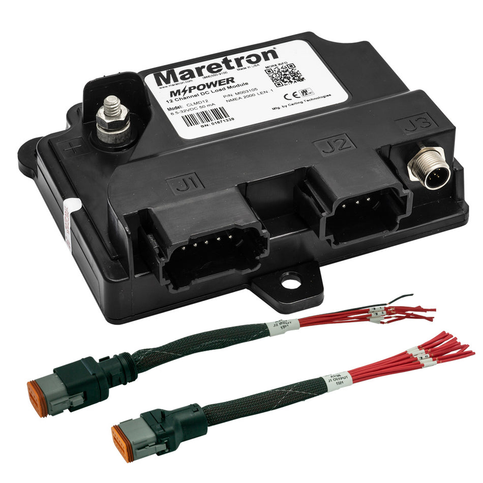 Maretron MPower 12 Channel DC Load Module NMEA 2K w/12" Pigtail Adapter Cable for J1  J2 Connectors [CLMD12-R]