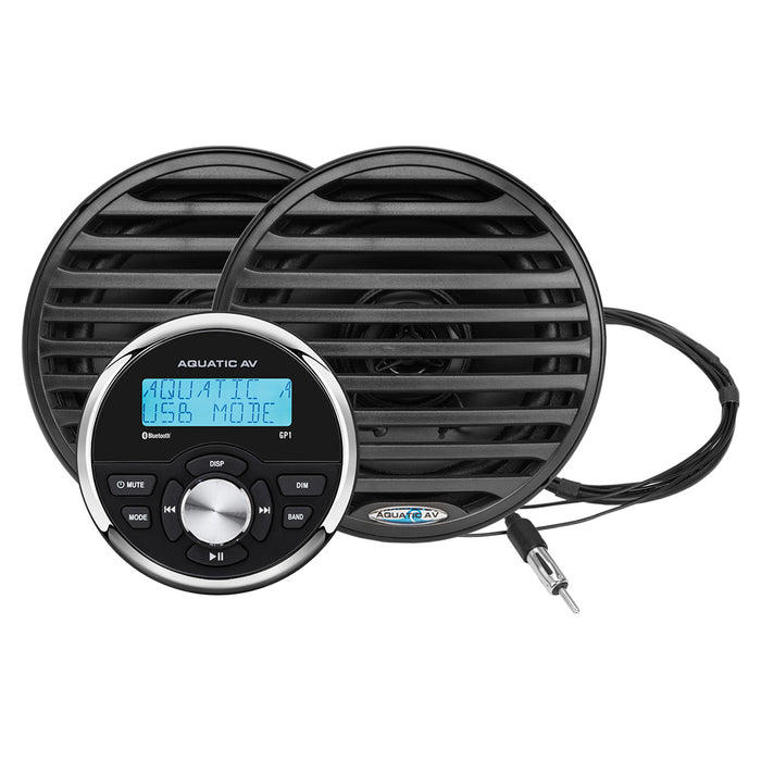 Aquatic AV GP1 Gauge Stereo  Economy 6.5" Speakers - Black (Pair) [GP100B]