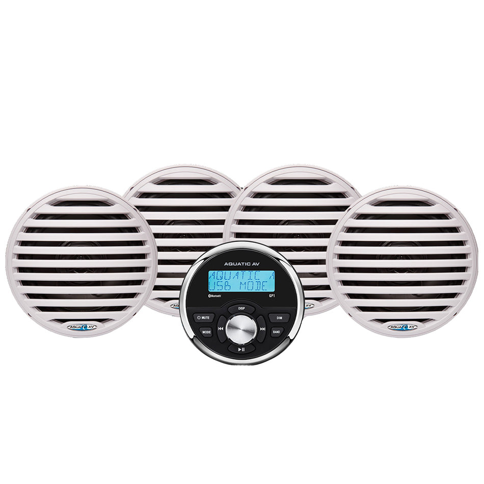 Aquatic AV Economy Gauge Stereo/Speakers Kit - White [EG200]