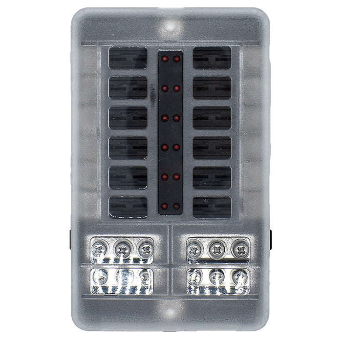Bluewater 12 Position Fuse Block w/LEDs [3200-0001-012]