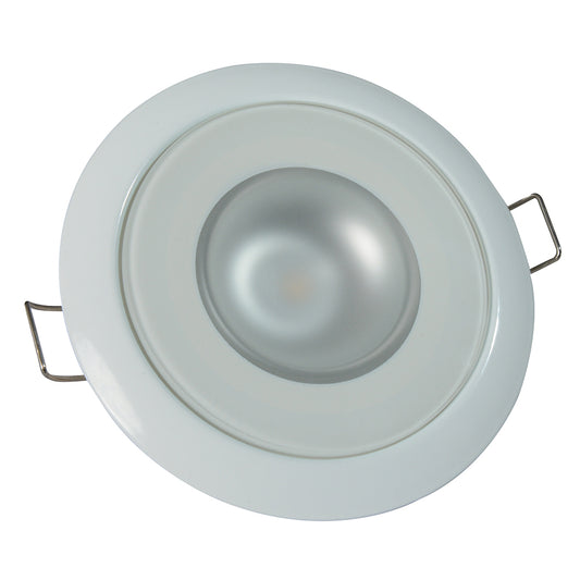 Lumitec Mirage - Flush Mount Down Light - Glass Finish/White Bezel - 4-Color White/Red/Blue/Purple Non-Dimming [113120]