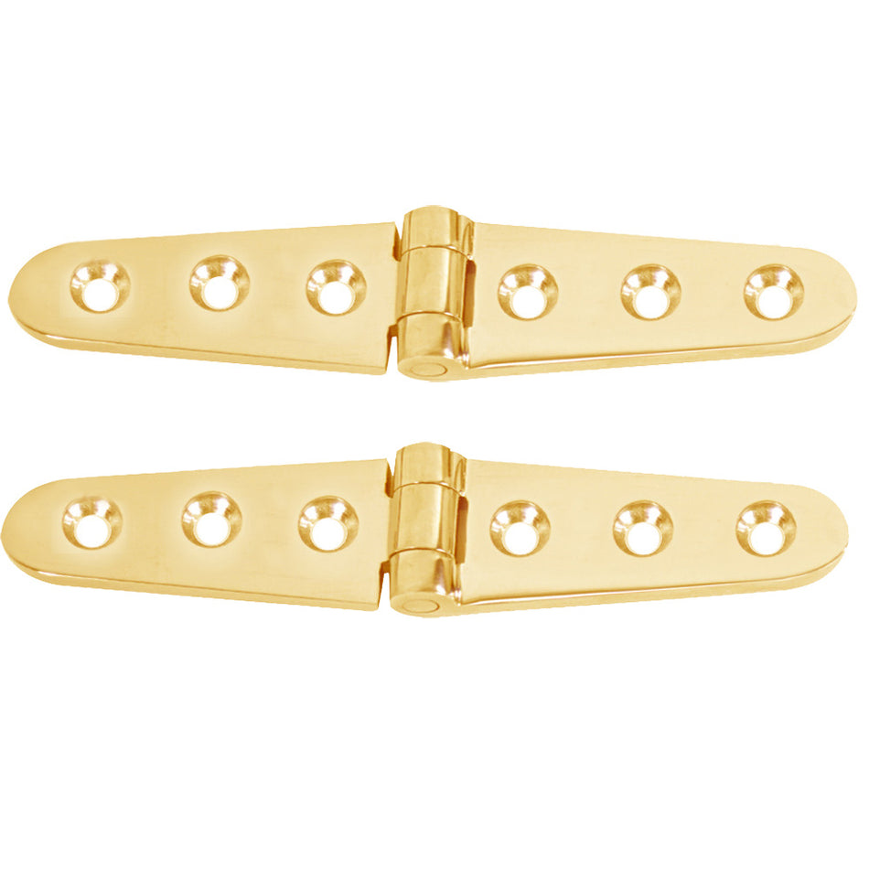 Whitecap Strap Hinge - Polished Brass - 6" x 1-1/8" - Pair [S-0605BC]