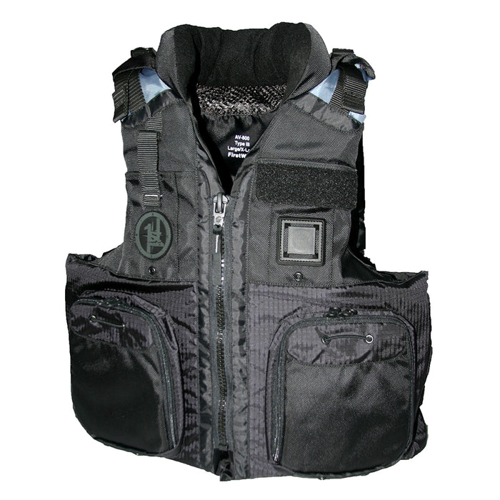 First Watch AV-800 Four Pocket Flotation Vest - Black - Large to XL  [AV-800-BK-L/XL]