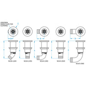 GROCO 1-1/4" Hose Barb Stainless 90 Degree Deck Drain  [SCUS-1290]