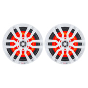 DS18 HYDRO 6.5" 2-Way Marine Speakers w/RGB LED Lights 300W - White [NXL-6]