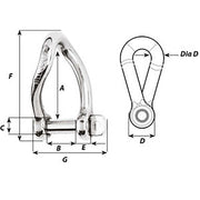 Wichard Self-Locking Twisted Shackle - Diameter 6mm - 1/4" [1223W]