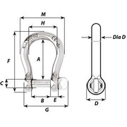 Wichard Self-Locking Bow Shackle - Diameter 8mm - 5/16" [1244W]