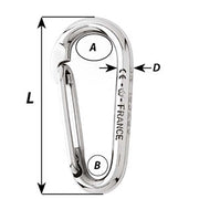 Wichard Symmetric Carbin Hook Without Eye - Length 120mm - 15/32" [2337W]