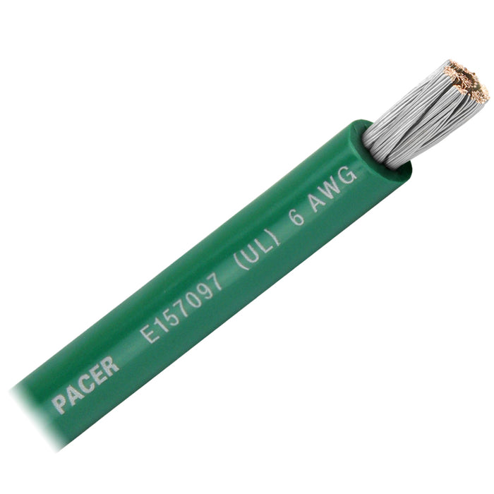 Pacer Green 6 AWG Battery Cable - Sold By The Foot  [WUL6GN-FT]