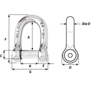 Wichard Self-Locking Allen Head Pin D Shackle - 8mm Diameter - 5/16" [1304W]