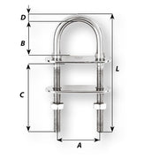 Wichard U-Bolt Pad Eye - 10mm Diameter - 25/64" - 90mm Length - 3-35/64" [6515W]