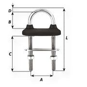 Wichard Black Watertight U-Bolt - 8mm Diameter - 5/16" - 100mm Length - 3-5/16" [65441W]