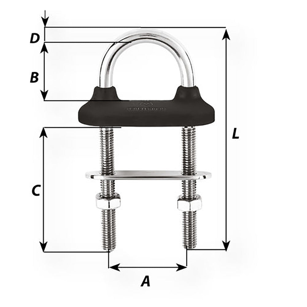 Wichard Black Watertight U-Bolt - 12mm Diameter - 15/32" - 130mm Length - 5-1/8" [65461]