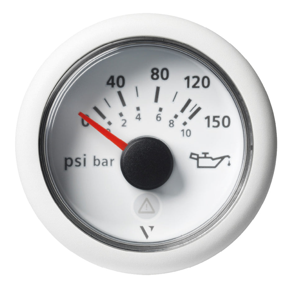 Veratron 52mm (2-1/16") ViewLine Engine Oil Pressure Gauge - 150 PSI - White Dial  Bezel [A2C59514202]