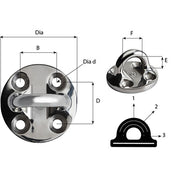 Wichard Round Pad Eye - 57mm Diameter (2-1/4") - Fixed [6635W]