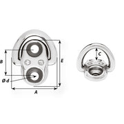 Wichard Folding Pad Eye - 6mm Diameter (15/64") - 2 Fixed Holes [6684W]